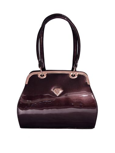 maroon leatherette (pu) regular handbag - 15343607 - Very Small Image - 1