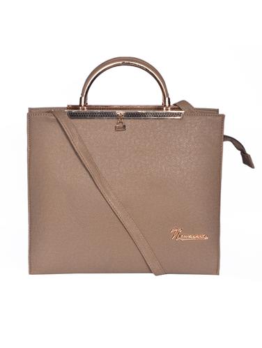 beige leatherette (pu) regular handbag - 15343608 - Very Small Image - 1