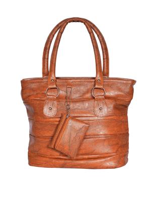 tan leatherette (pu) regular handbag - 15343611 - Standard Image - 1