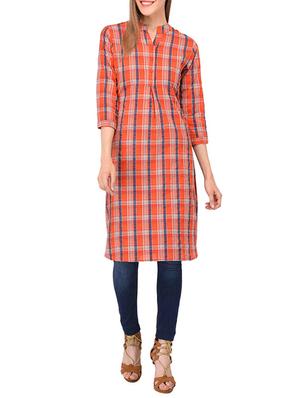 Checkered button up neck tunic - 15343855 - Standard Image - 1
