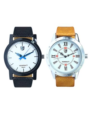 Tesseract White Dial Men's Analogue Watches (SBW001+UBRTX005) - 15343858 - Very Small Image - 1
