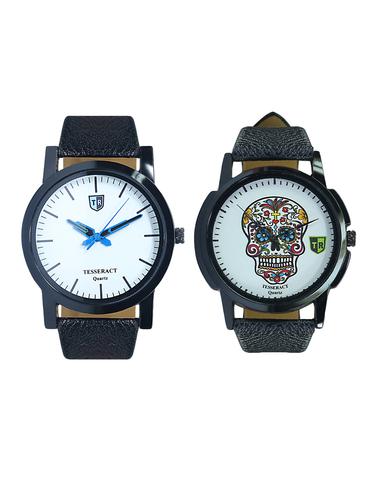 Tesseract White Dial & Skull Face Men's & Boy's Analogue Watches (SBW001+UBCFS023) - 15343867 - Very Small Image - 1