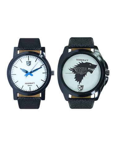Tesseract White Dial & Game Of Thrones Dial Men's & Boy's Analogue Watches (SBW001+UBWGT033) - 15343872 - Very Small Image - 1