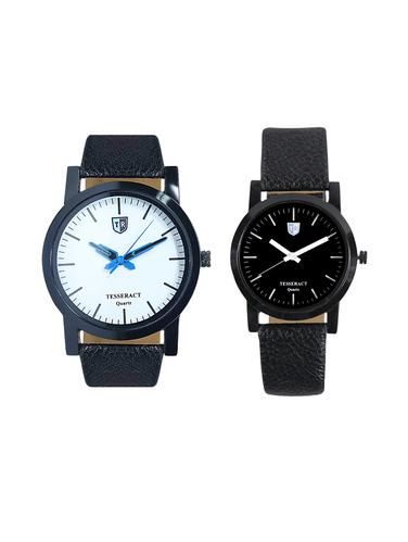 Tesseract White Dial & Black Dial Men's Analogue Watches (SBW001+SBB039) - 15343875 - Very Small Image - 1