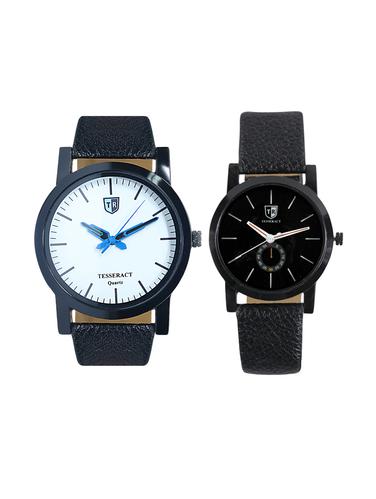 Tesseract White Dial & Black Dial Men's Analogue Watches (SBW001+SBB041) - 15343876 - Very Small Image - 1