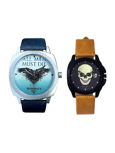 Tesseract Blue Color Game Of Thrones Dial & Black Skull Face Dial Men's & Boy's Analogue Watches (UBLGT003+UBRGS047) - 15343914 - Very Small Image - 1
