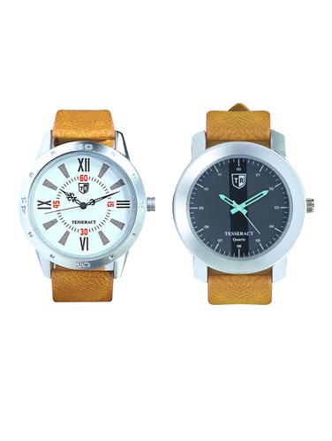 Tesseract White Dial & Black Dial Men's Analogue Watches (UBRTX005+SBRGB013) - 15343931 - Very Small Image - 1