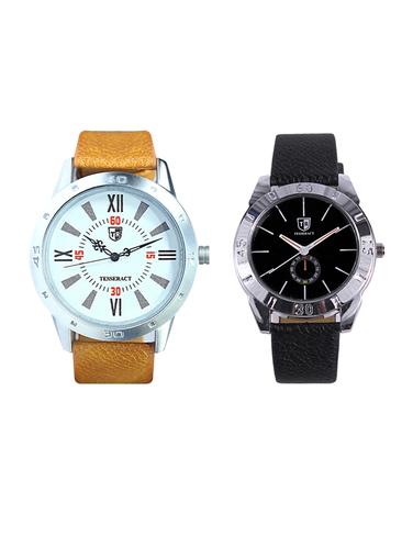 Tesseract White Dial & Blue Dial Men's Analogue Watches (UBRTX005+SBB017) - 15343933 - Very Small Image - 1
