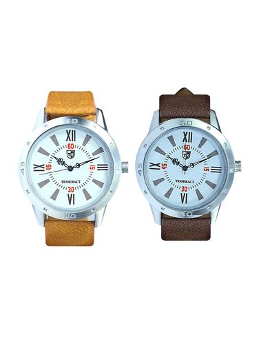 Tesseract White Dial Men's Analogue Watches (UBRTX005+UCHTX029) - 15343939 - Very Small Image - 1