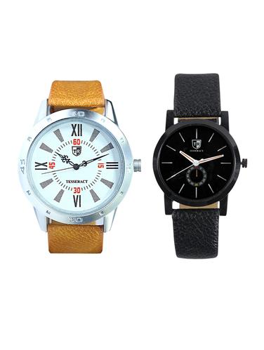 Tesseract White Dial & Black Dial Men's Analogue Watches (UBRTX005+SBB041) - 15343945 - Very Small Image - 1