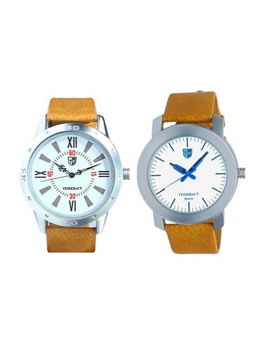 Tesseract White Dial Men's Analogue Watches (UBRTX005+BRW043) - 15343946 - Very Small Image - 1