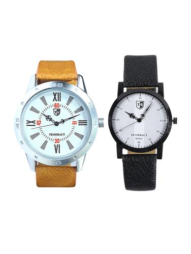 Tesseract White Dial Men's Analogue Watches (UBRTX005+SBOFW045) - 15343947 - Very Small Image - 1