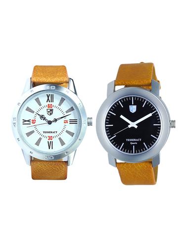 Tesseract White Dial & Black Dial Men's Analogue Watches (UBRTX005+SBRGB069) - 15343959 - Very Small Image - 1