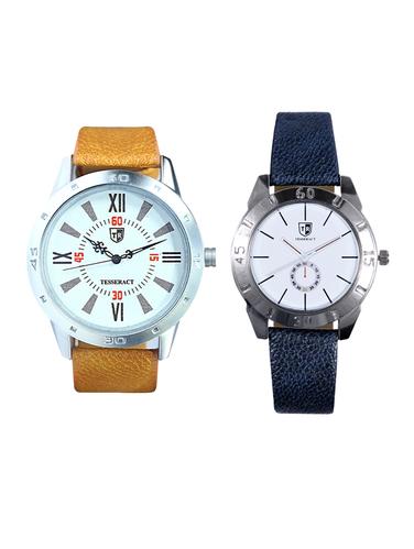Tesseract White Dial Men's Analogue Watches (UBRTX005+SBLW073) - 15343961 - Very Small Image - 1