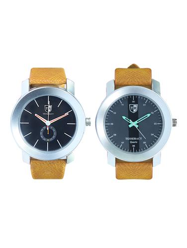 Tesseract Black Dial & Black Dial Men's Analogue Watches (SBRB007+SBRGB013) - 15343964 - Very Small Image - 1