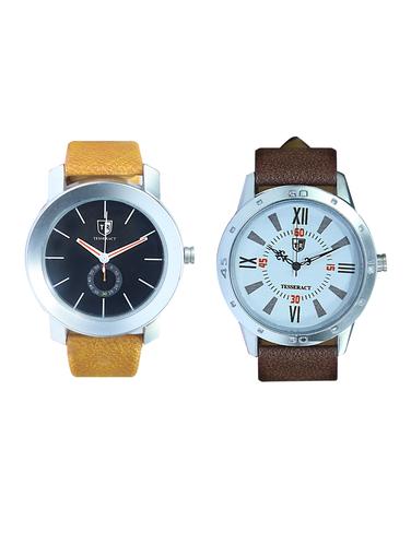 Tesseract Black Dial Men's Analogue Watches (SBRB007+UCHTX029) - 15343972 - Very Small Image - 1