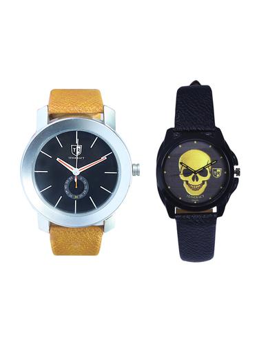 Tesseract Black Dial & Black Skull Face Dial Men's & Boy's Analogue Watches (SBRB007+UBGS055) - 15343985 - Very Small Image - 1
