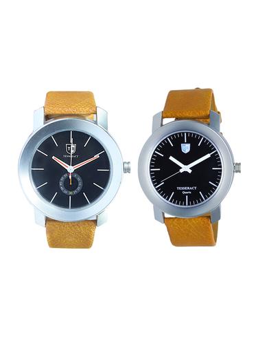 Tesseract Black Dial Men's Analogue Watches (SBRB007+SBRGB069) - 15343992 - Very Small Image - 1