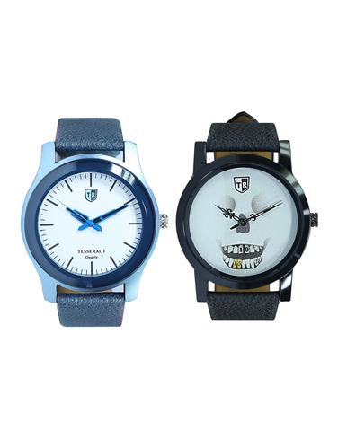Tesseract White Dial & Skull Face Men's Analogue Watches (SBLW009+UBWS025) - 15344002 - Very Small Image - 1