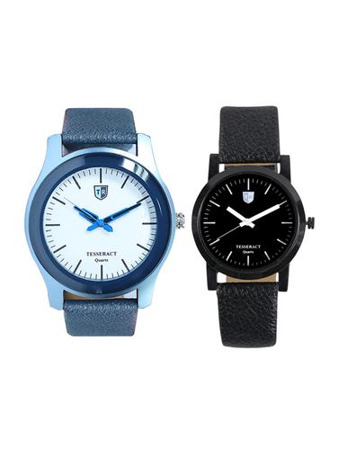 Tesseract White Dial & Black Dial Men's Analogue Watches (SBLW009+SBB039) - 15344009 - Very Small Image - 1