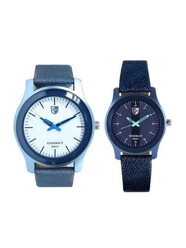 Tesseract White Dial & Black Dial Men's Analogue Watches (SBLW009+SBLB065) - 15344022 - Very Small Image - 1
