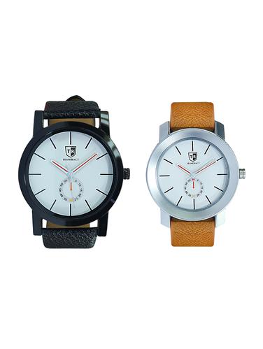 Tesseract White Dial Men's Analogue Watches (SBW011+SBRW015) - 15344028 - Very Small Image - 1
