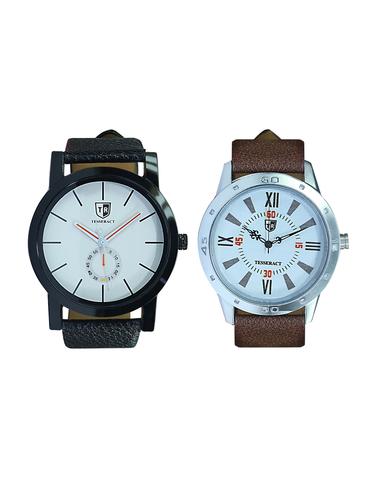 Tesseract White Dial Men's Analogue Watches (SBW011+UCHTX029) - 15344035 - Very Small Image - 1