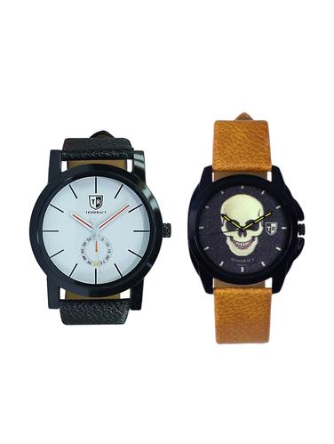 Tesseract White & Black Skull Face Dial Men's Analogue Watches (SBW011+UBRGS047) - 15344044 - Very Small Image - 1