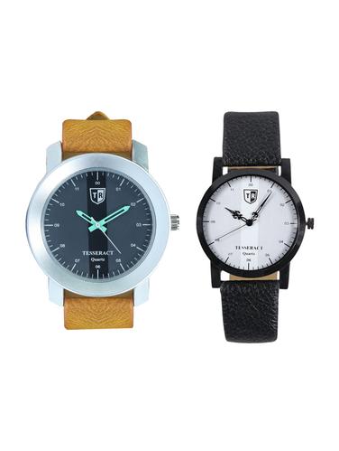 Tesseract Black Dial Men's Analogue Watches (SBRGB013+SBOFW045) - 15344073 - Very Small Image - 1