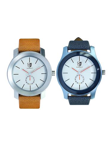 Tesseract White Dial Men's Analogue Watches (SBRW015+SBLW027) - 15344093 - Very Small Image - 1