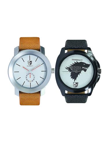 Tesseract White Dial & Game Of Thrones Dial Men's Analogue Watches (SBRW015+UBWGT033) - 15344096 - Very Small Image - 1