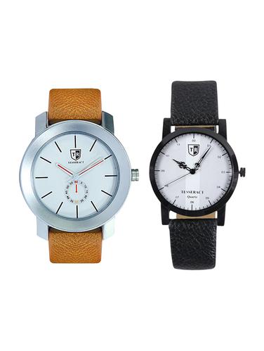 Tesseract White Dial Men's Analogue Watches (SBRW015+SBOFW045) - 15344102 - Very Small Image - 1