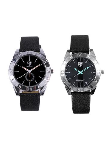 Tesseract Black Dial & Black Dial Men's Analogue Watches (SBB017+SBGB021) - 15344118 - Very Small Image - 1