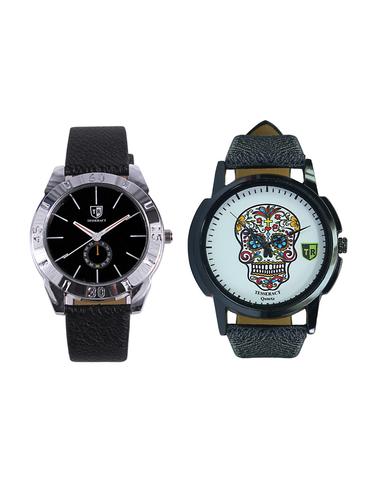 Tesseract Black Dial & Skull Face Men's Analogue Watches (SBB017+UBCFS023) - 15344119 - Very Small Image - 1