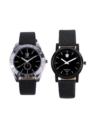 Tesseract Black Dial & Black Dial Men's Analogue Watches (SBB017+SBB039) - 15344127 - Very Small Image - 1