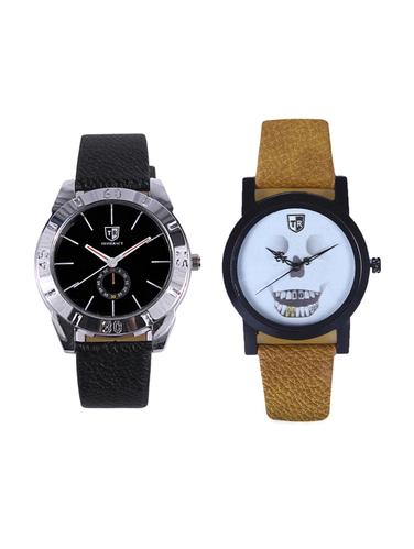 Tesseract Black Dial & White Skull Face Dial Men's Analogue Watches (SBB017+UBRWS057) - 15344136 - Very Small Image - 1