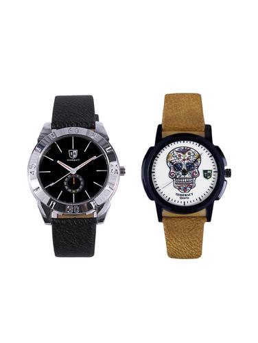 Tesseract Black Dial & White Skull Face Dial Men's Analogue Watches (SBB017+UBRCFS059) - 15344137 - Very Small Image - 1