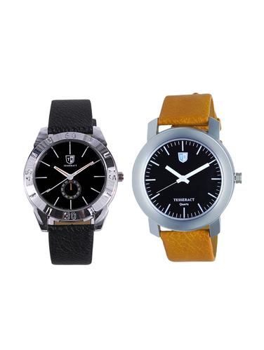 Tesseract Black Dial & Black Dial Men's Analogue Watches (SBB017+SBRGB069) - 15344142 - Very Small Image - 1