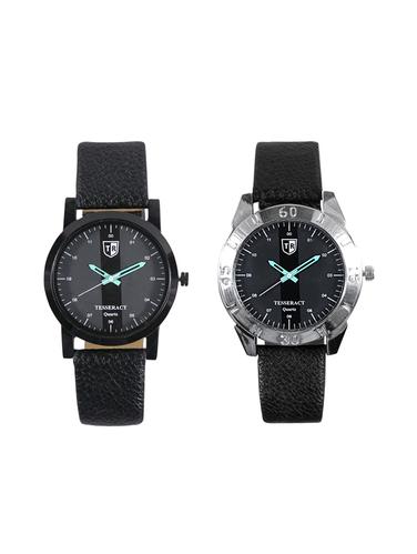 Tesseract Black Dial & Black Dial Men's Analogue Watches (SBGB019+SBGB021) - 15344145 - Very Small Image - 1