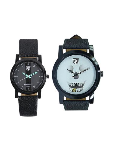Tesseract Black Dial & Skull Face Men's Analogue Watches (SBGB019+UBWS025) - 15344147 - Very Small Image - 1