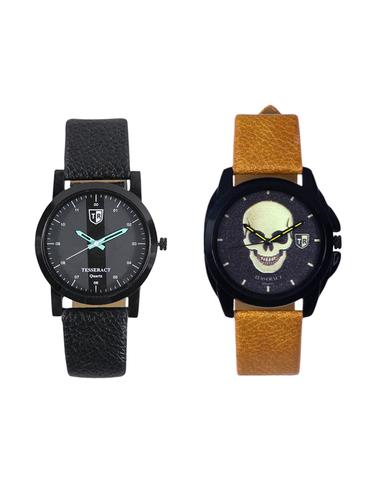 Tesseract Black Dial & Black Skull Face Dial Men's Analogue Watches (SBGB019+UBRGS047) - 15344158 - Very Small Image - 1