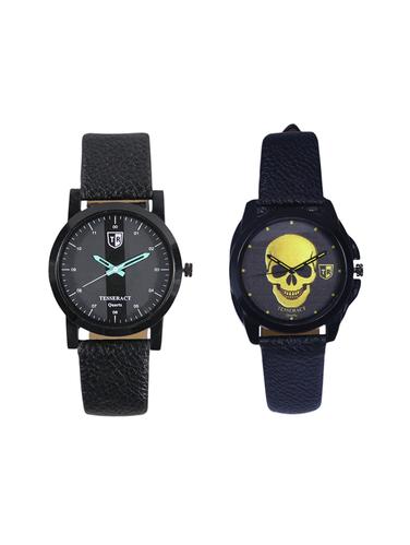 Tesseract Black Dial & Black Skull Face Dial Men's Analogue Watches (SBGB019+UBGS055) - 15344162 - Very Small Image - 1