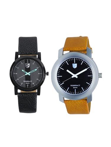 Tesseract Black Dial & Black Dial Men's Analogue Watches (SBGB019+SBRGB069) - 15344169 - Very Small Image - 1
