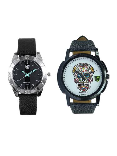 Tesseract Black Dial & Skull Face Men's Analogue Watches (SBGB021+UBCFS023) - 15344172 - Very Small Image - 1