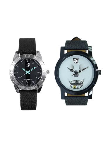 Tesseract Black Dial & Skull Face Men's Analogue Watches (SBGB021+UBWS025) - 15344173 - Very Small Image - 1