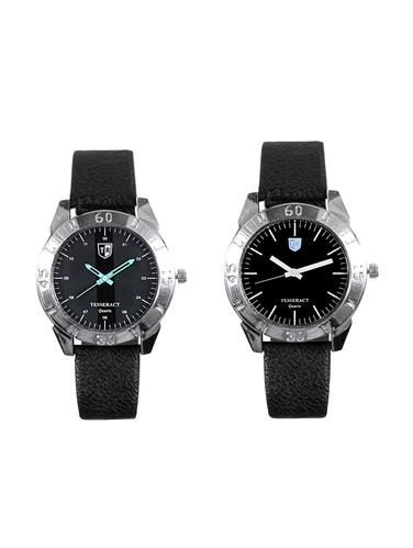 Tesseract Black Dial & Black Dial Men's Analogue Watches (SBGB021+SBB037) - 15344179 - Very Small Image - 1