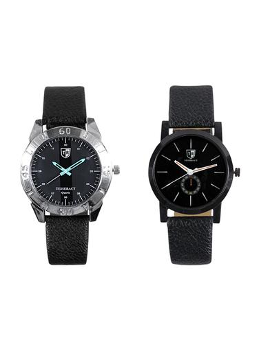 Tesseract Black Dial & Black Dial Men's Analogue Watches (SBGB021+SBB041) - 15344181 - Very Small Image - 1
