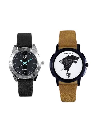 Tesseract Black Dial & Game Of Thrones Dial Men's Analogue Watches (SBGB021+UBRWGT061) - 15344191 - Very Small Image - 1