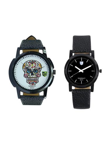 Tesseract Skull Face Dial & Black Dial Men's Analogue Watches (UBCFS023+SBB039) - 15344205 - Very Small Image - 1