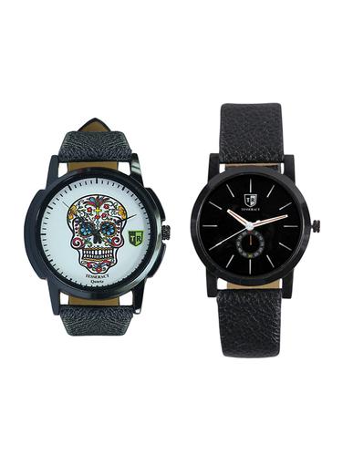 Tesseract Skull Face Dial & Black Dial Men's Analogue Watches (UBCFS023+SBB041) - 15344206 - Very Small Image - 1